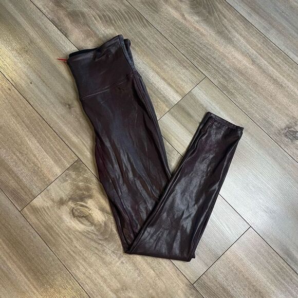 Spanx Faux Leather Burgundy Leggings‎ Women Medium Bin N-200 - Picture 1 of 4